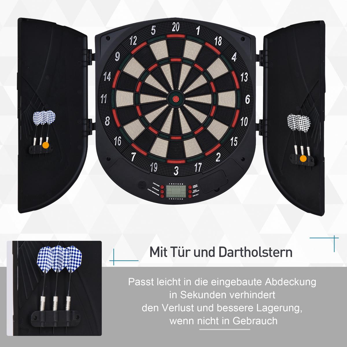 ELEKTRONISCHE Dartscheibe - Schwarz, Kunststoff (44/50cm) - HOMCOM