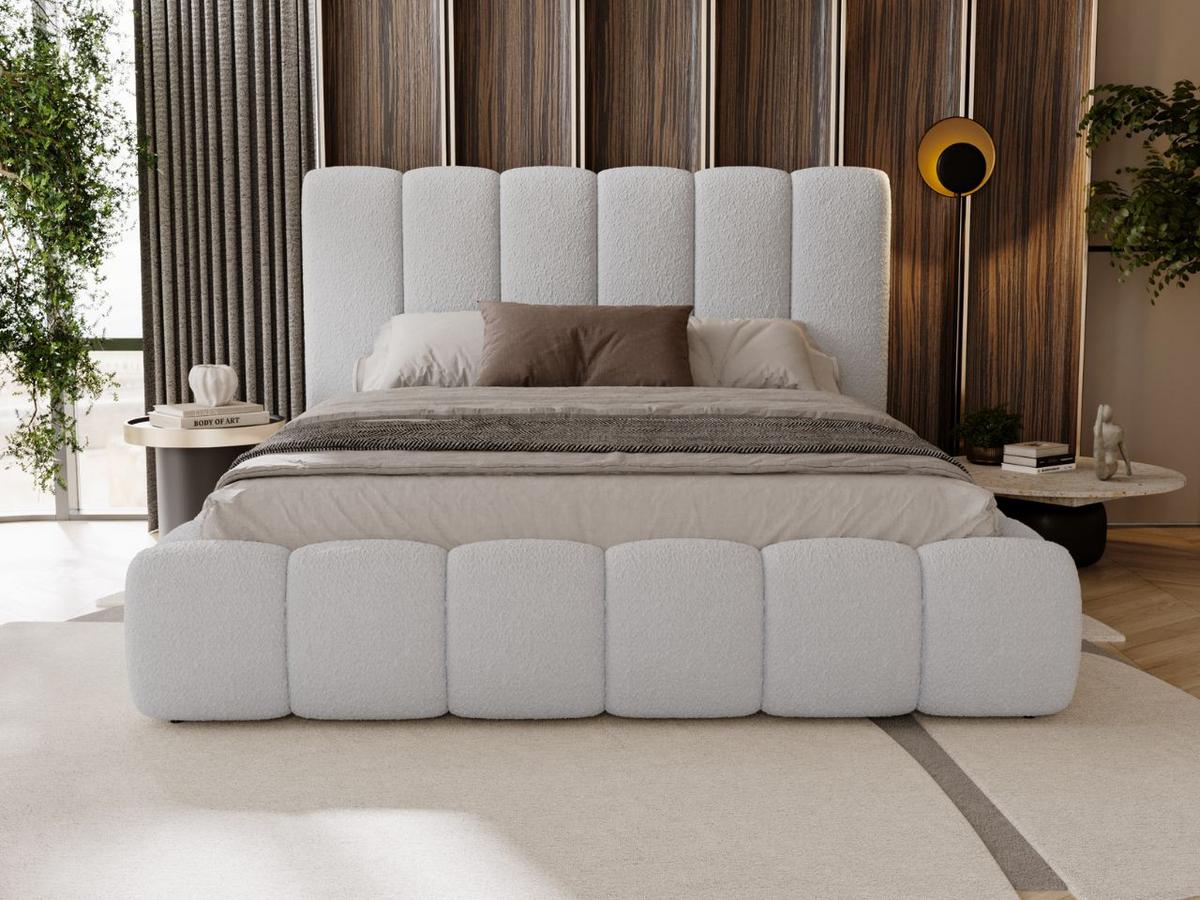 POLSTERBETT Imperial 200x200 Bouclé-Stoff Hellgrau - Hellgrau, Textil (200/200cm) - Graingold