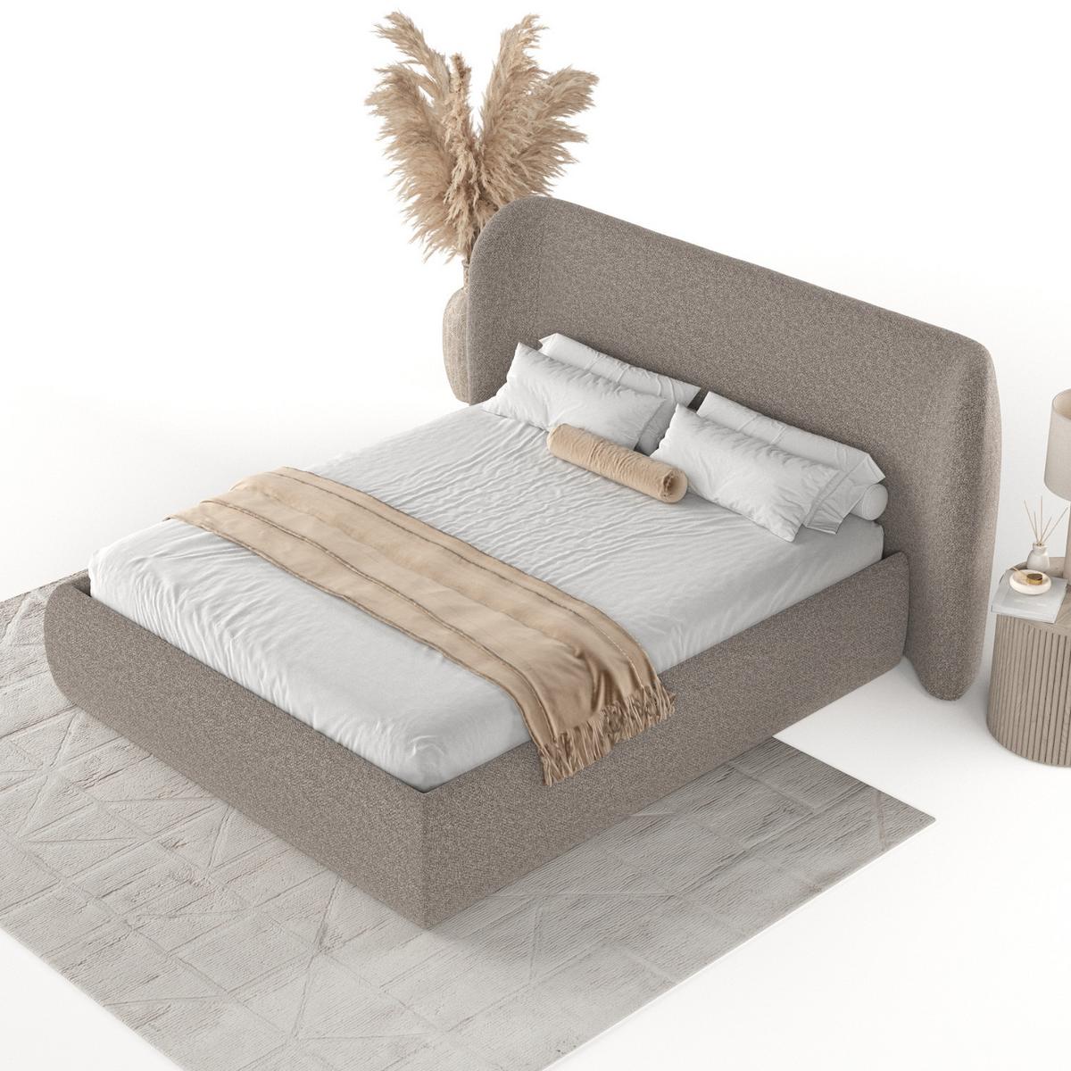 POLSTERBETT Bellano mit Stauraum 140/200 cm Beige im Bubble Stoff - Beige/Schwarz, Holz/Holzwerkstoff (140/200cm) - AltaBeds