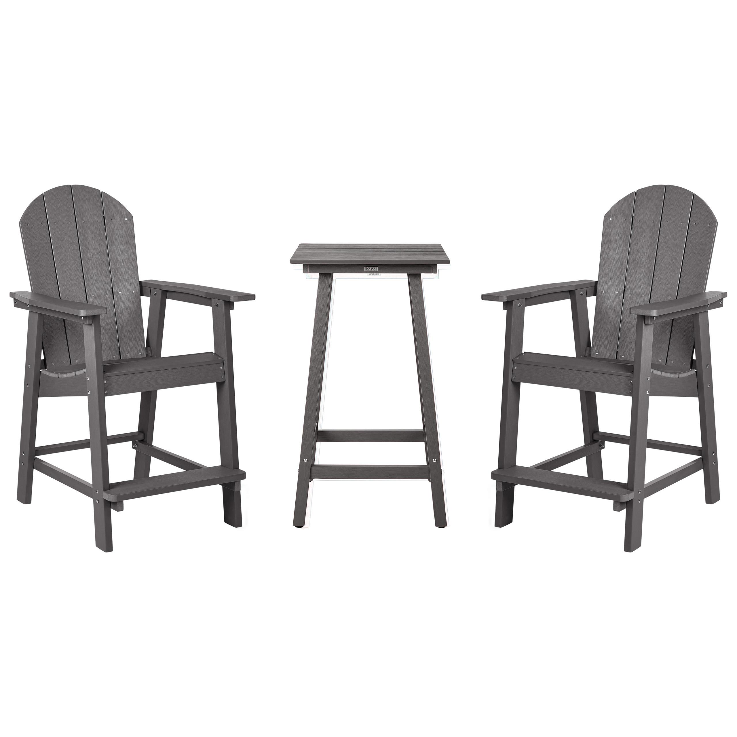BISTRO-SET 2-Sitzer Grau Adirondack - Grau, Kunststoff - Beliani