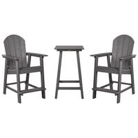 BISTRO-SET 2-Sitzer Grau Adirondack - Grau, Kunststoff - Beliani