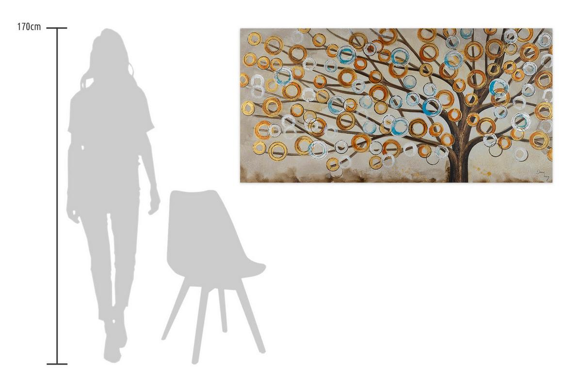 ÖLGEMÄLDE 140/70 cm - Beige/Kupferfarben, Holz/Textil (140/70cm) - KUNSTLOFT