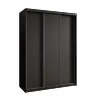 SCHWEBETÜRENSCHRANK NISSE 150/205/60 cm 3-türig Schwarz - Schwarz, Holzwerkstoff (150/205/60cm) - MASSENO