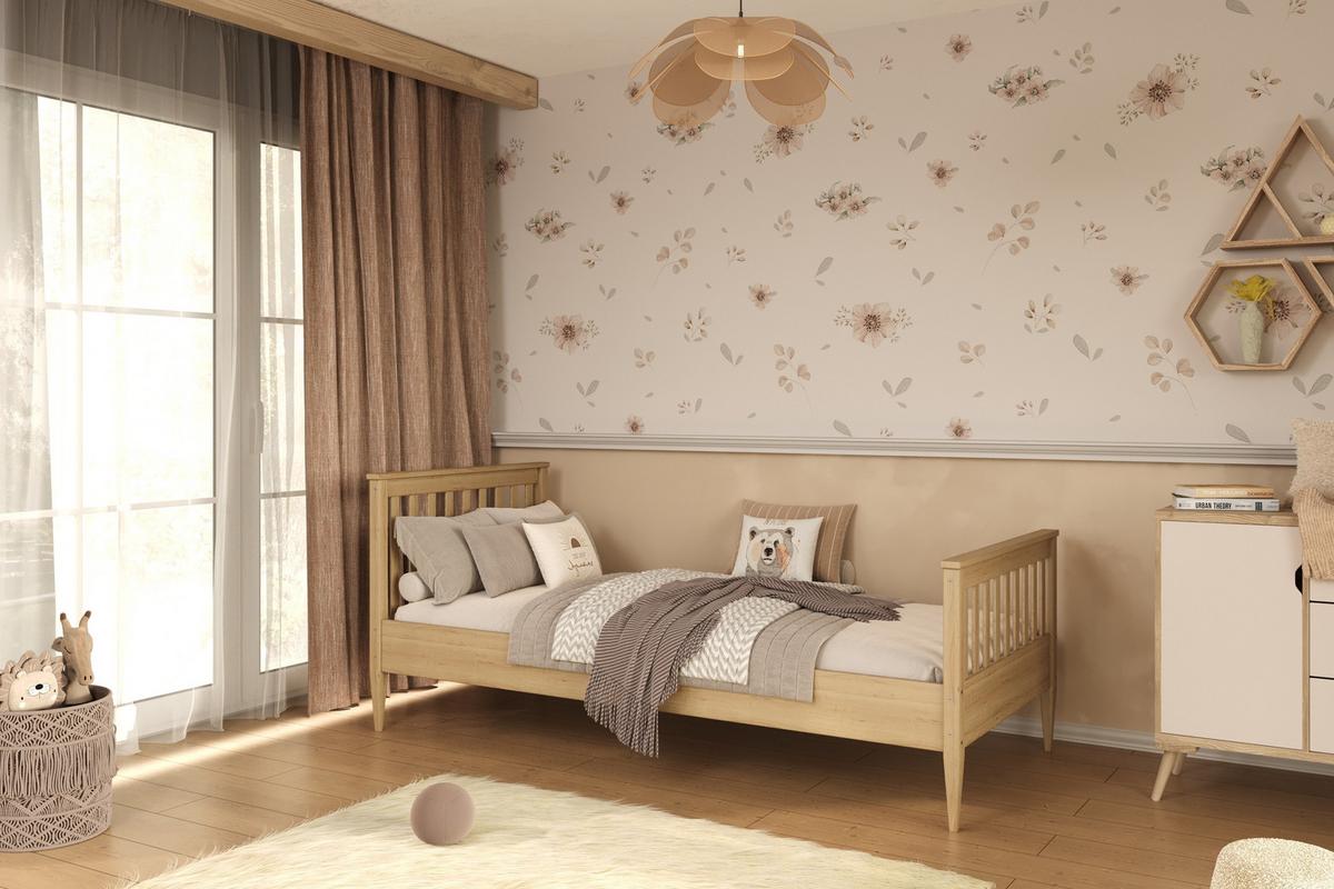 KINDERBETT Igns 80/90 -160/180/200 cm natur lackiert 90/200 - Naturfarben, Holz (90/200cm) - RAUMHIRSCH FURNITURE