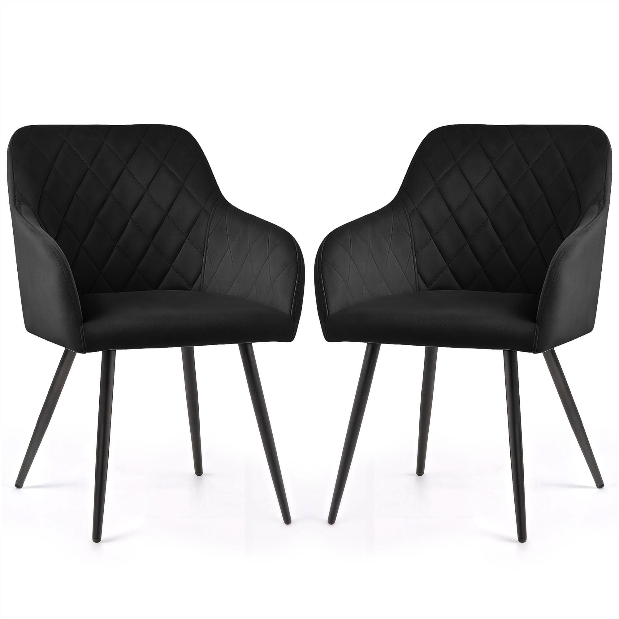 POLSTERSTUHL 2er Set, Metallbeine Schwarz 54,5/82/58 - Schwarz, Textil (55/82/52cm) - RAUMHIRSCH FURNITURE