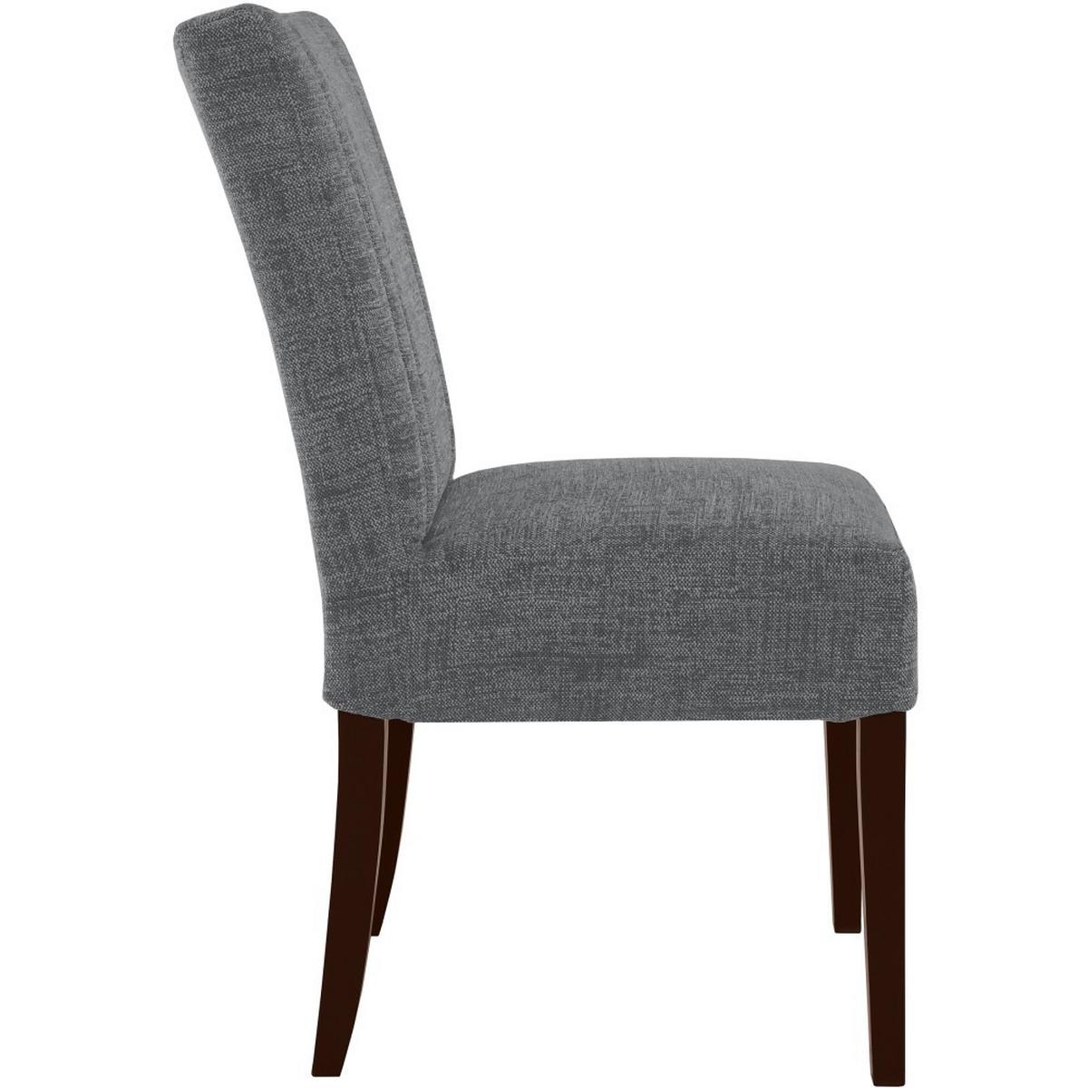 STUHL FREYA mit wengefarbenen Holzbeinen, Polsterstuhl, Dunkelgrau - Wengefarben/Dunkelgrau, Holz (47/94/42cm) - Beautysofa