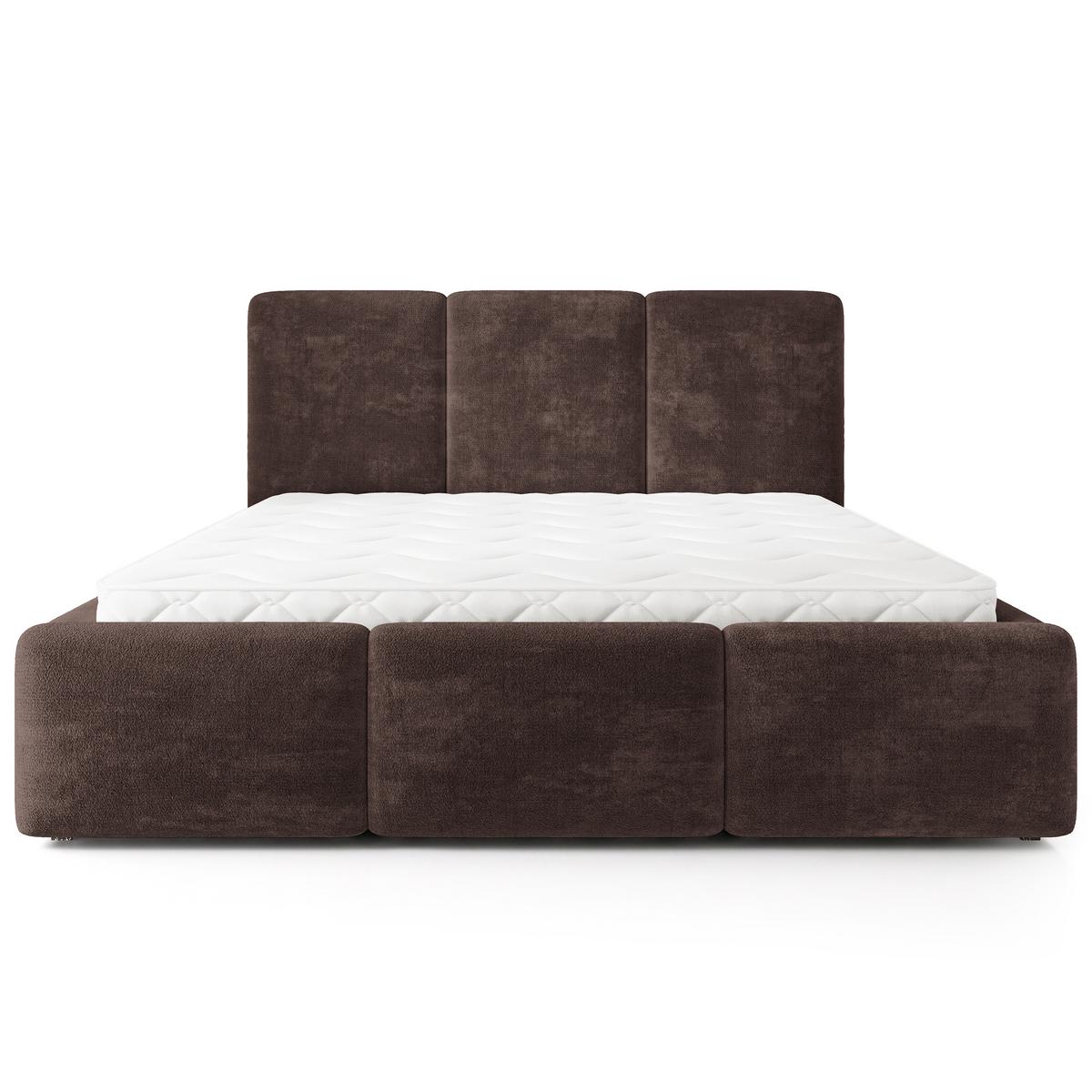 POLSTERBETT MORENA LM 180x200 cm mit Bettkästen - Braun - Braun, Holz (180/200cm) - MASSENO