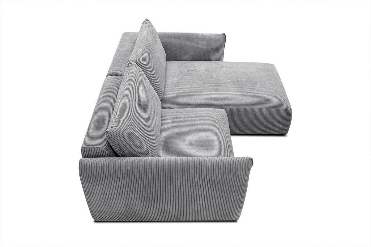 ECKSOFA TAUER 3-Sitzer, hellgrau - Hellgrau/Schwarz, Holzwerkstoff/Kunststoff (206/173cm) - Wozimo