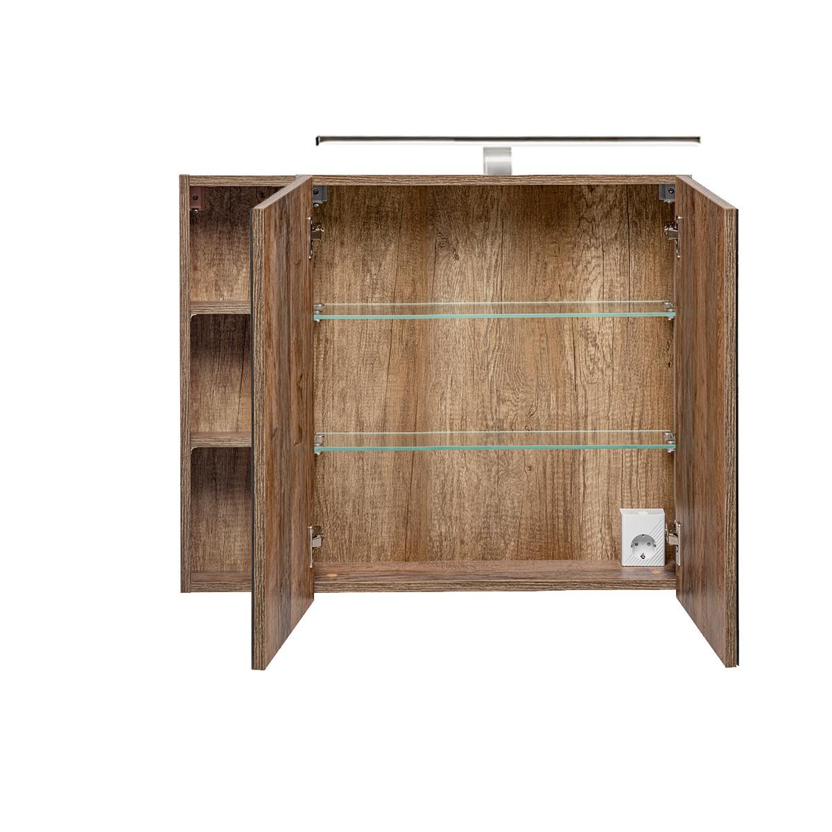 SPIEGELSCHRANK Éros Taupe - Taupe, Holzwerkstoff (80/65/17cm) - Petits-meubles