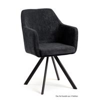 ARMLEHNSTUHL drehbar (4er-Set) Devka 57x87x60 Schwarz/Anthrazit - Anthrazit/Schwarz, Kunststoff (60/87/57cm) - 58aufmkessel