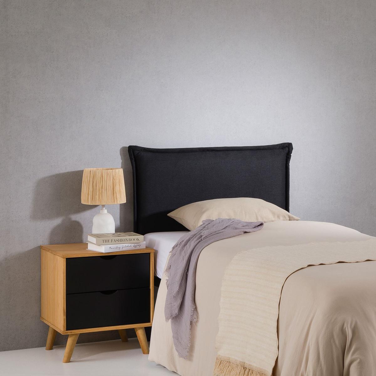 KOPFTEIL NERINA 90x190 cm schwarz - Schwarz, Textil (91/99/7cm) - IDIMEX