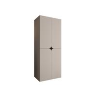 DREHTÜRENSCHRANK Espresso 80 cm - Kaschmir/Schwarz, Holzwerkstoff/Kunststoff (80/203/50cm) - MIRJAN24