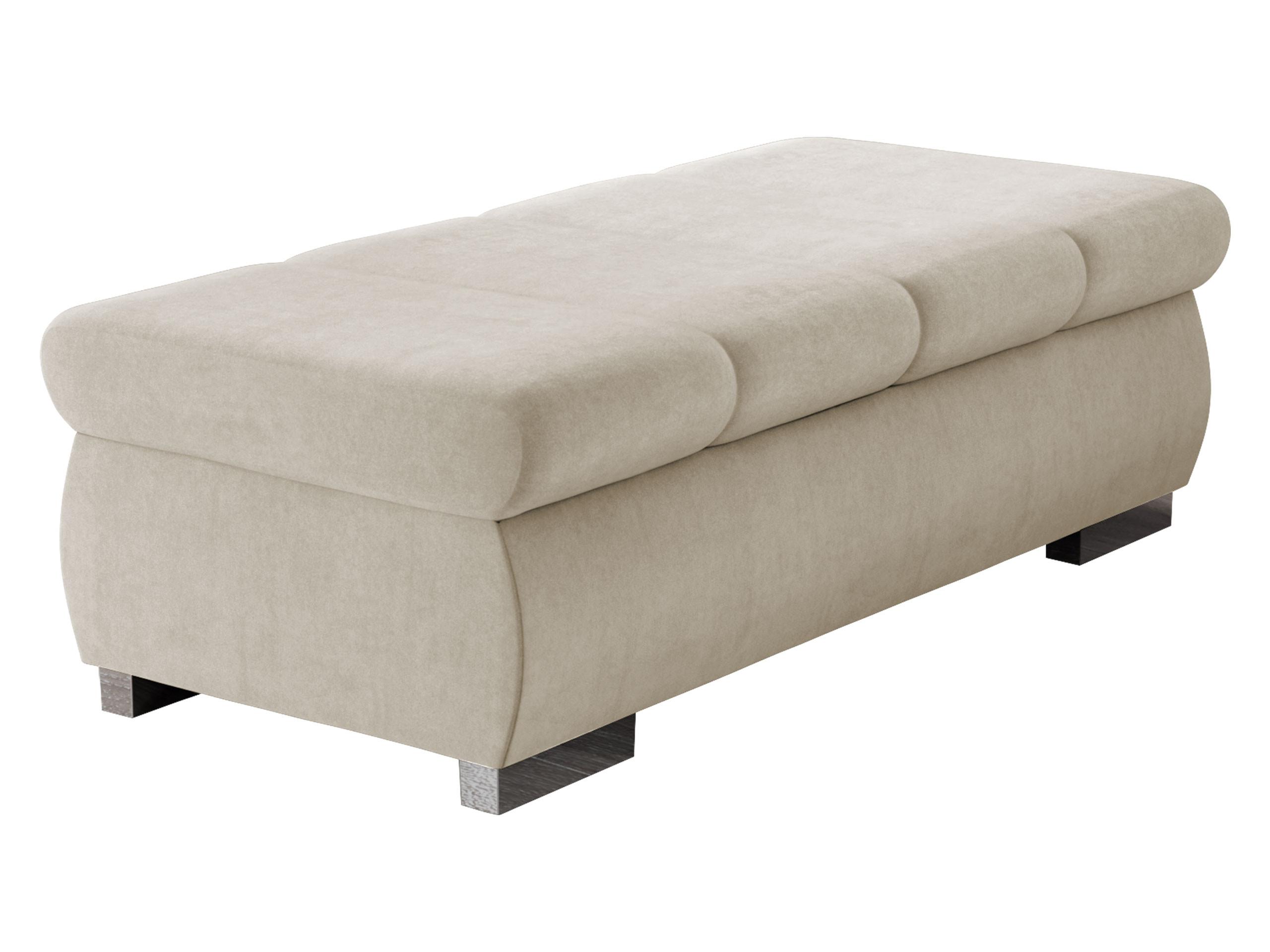 POLSTERHOCKER Bangkok Groß - Sandfarben/Silberfarben, Holz/Kunststoff (120/39/60cm) - MIRJAN24