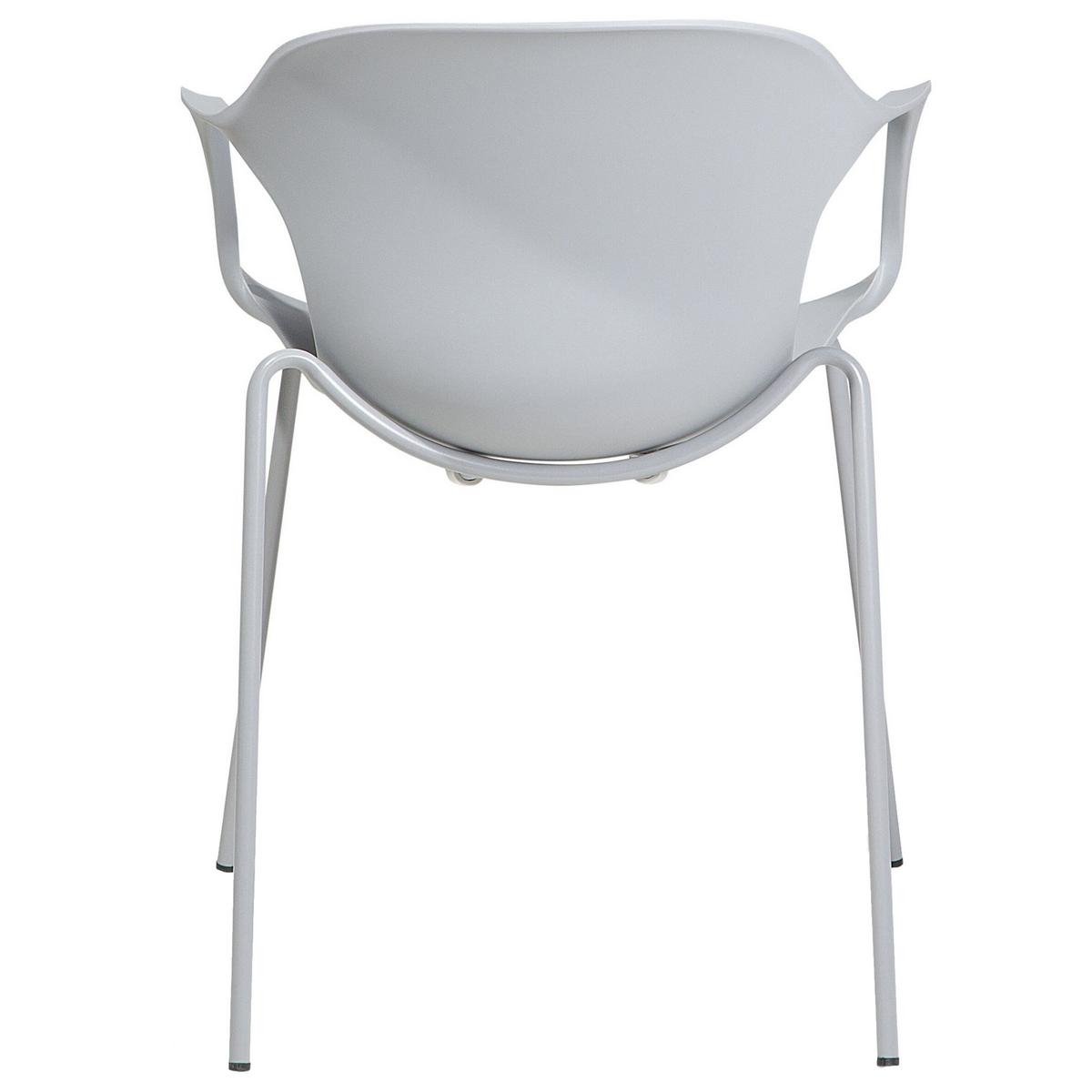 ESSZIMMERSTUHL 2er-Set Kunststoff Grau Elbert - Grau, Kunststoff/Metall (56/75/56cm) - Beliani