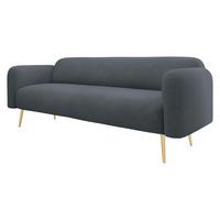 SOFA Nami 3 - Dunkelgrau/Goldfarben, Holz/Textil (204/75/71cm) - MIRJAN24