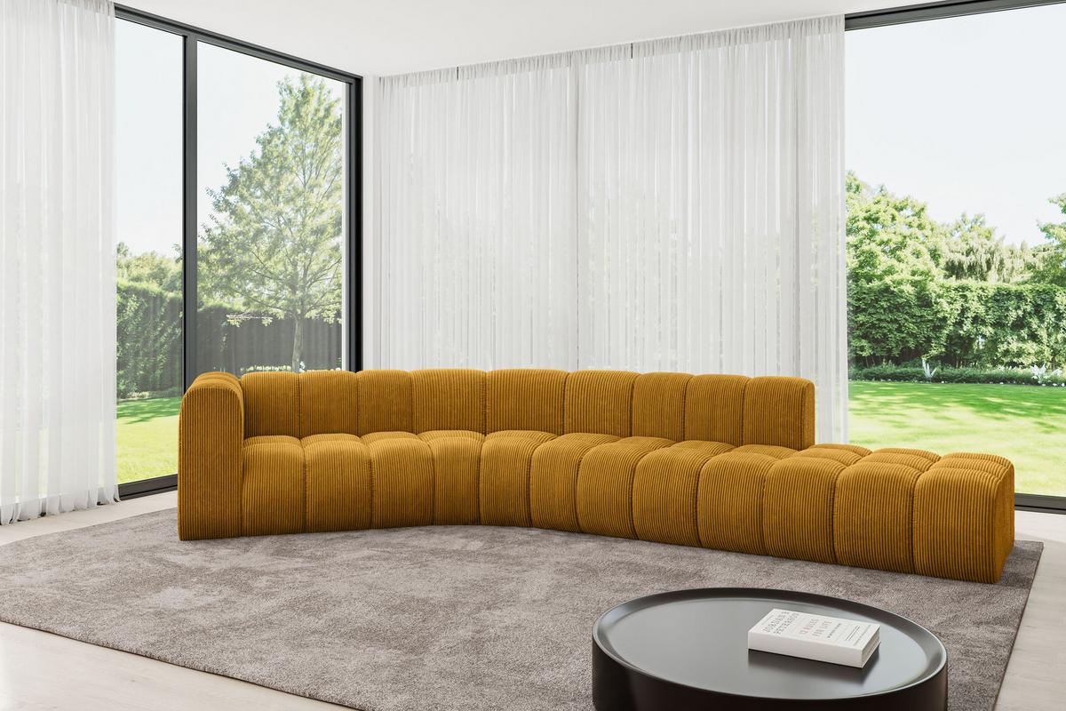 ECKSOFA modulares Sofa Tilmo-L1 - 399x194x70 cm Senfgelb - Currygelb, Holzwerkstoff/Textil (399/194cm) - ALTDECOR