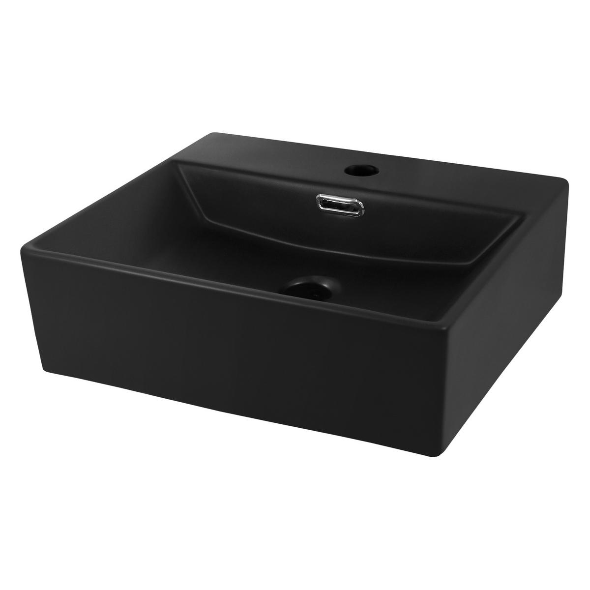 WASCHBECKEN - Schwarz, Keramik (36/13/41.5cm) - ML-DESIGN