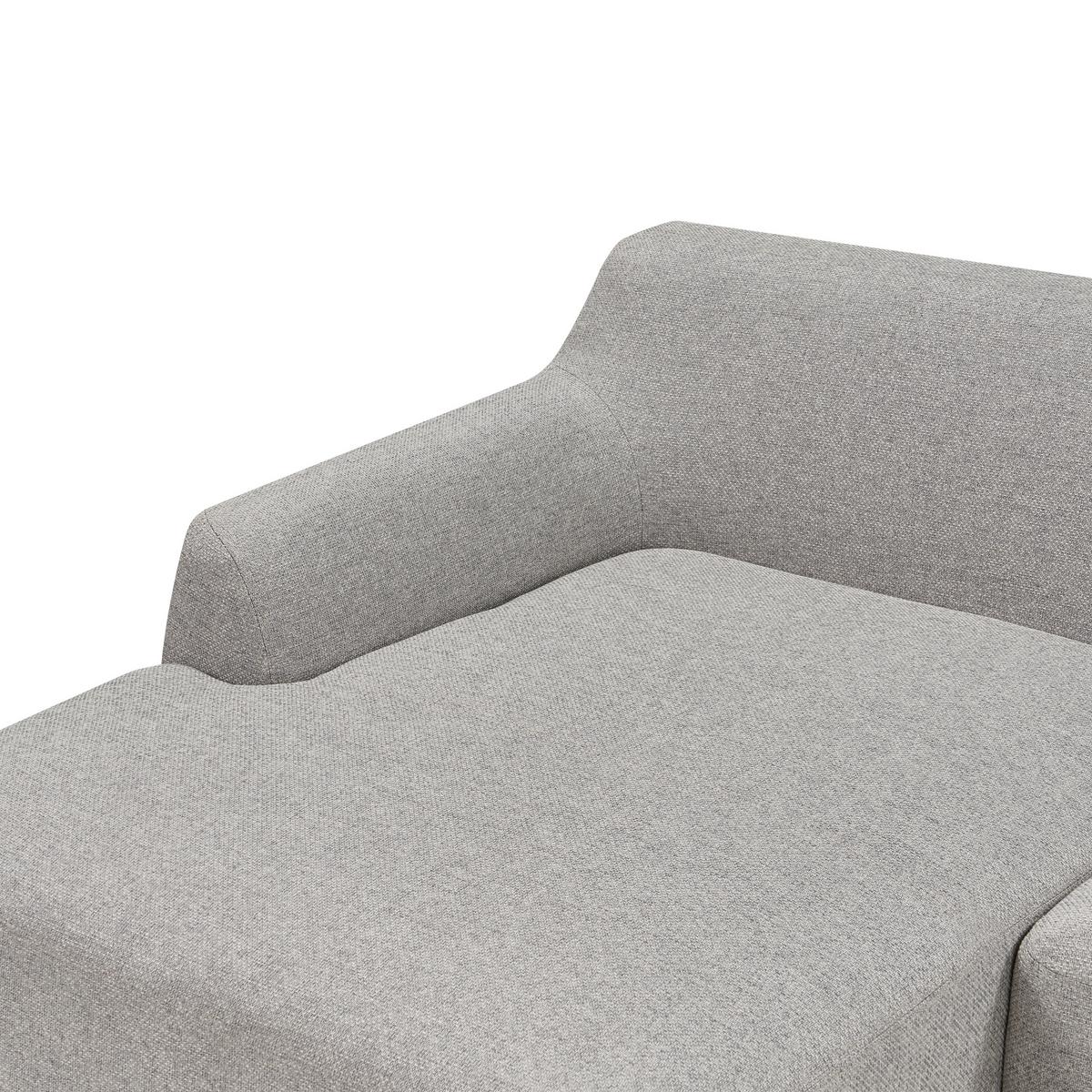 ECKSOFA 3-Sitzer Stoff Hellgrau rechtsseitig Sosjo - Hellgrau, Textil (251/132cm) - Beliani
