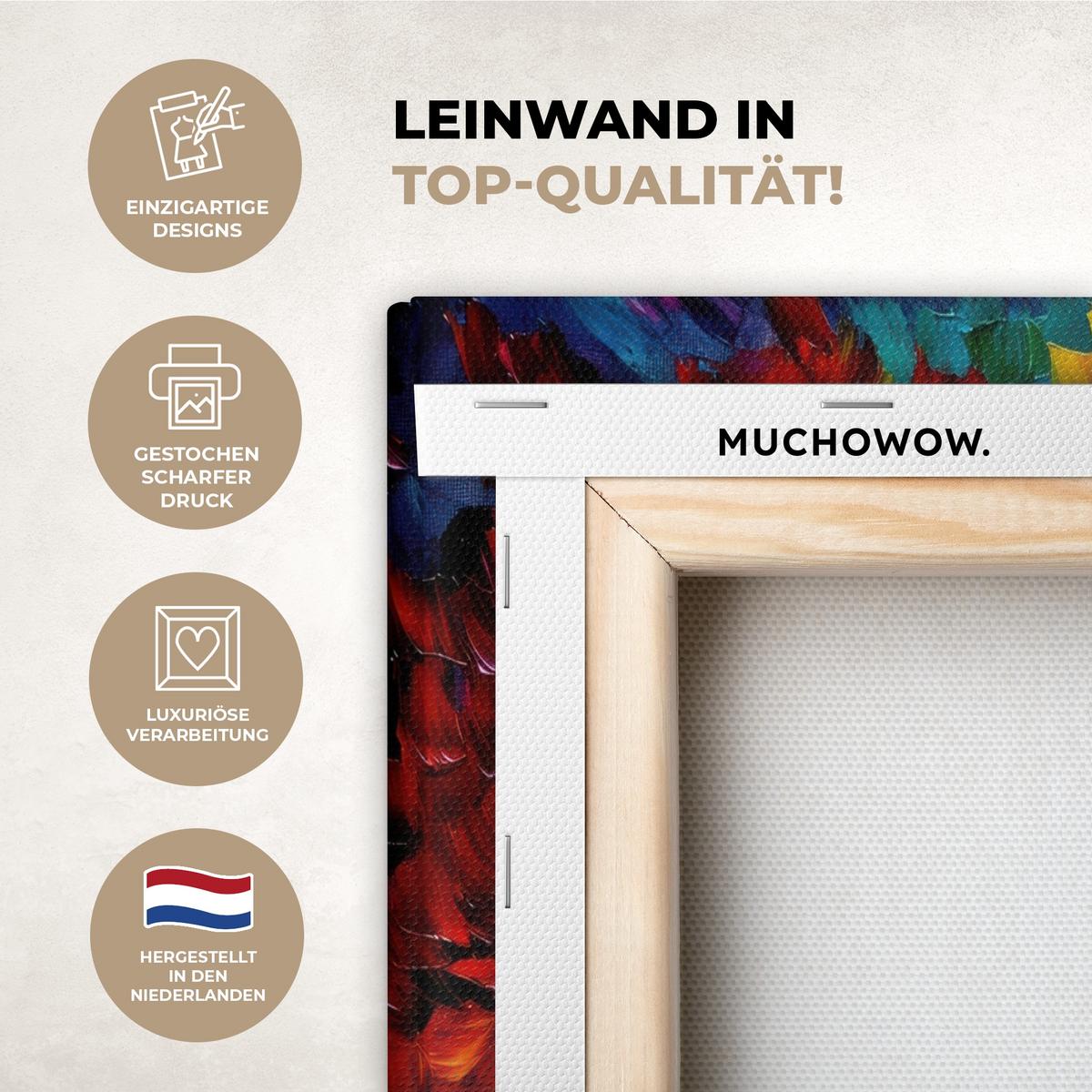 LEINWANDBILD 2er Set Baum - Farbenfroh - Malerei-Look - Abstrakt 80x60 cm - Multicolor, Textil (80/60cm) - MuchoWow