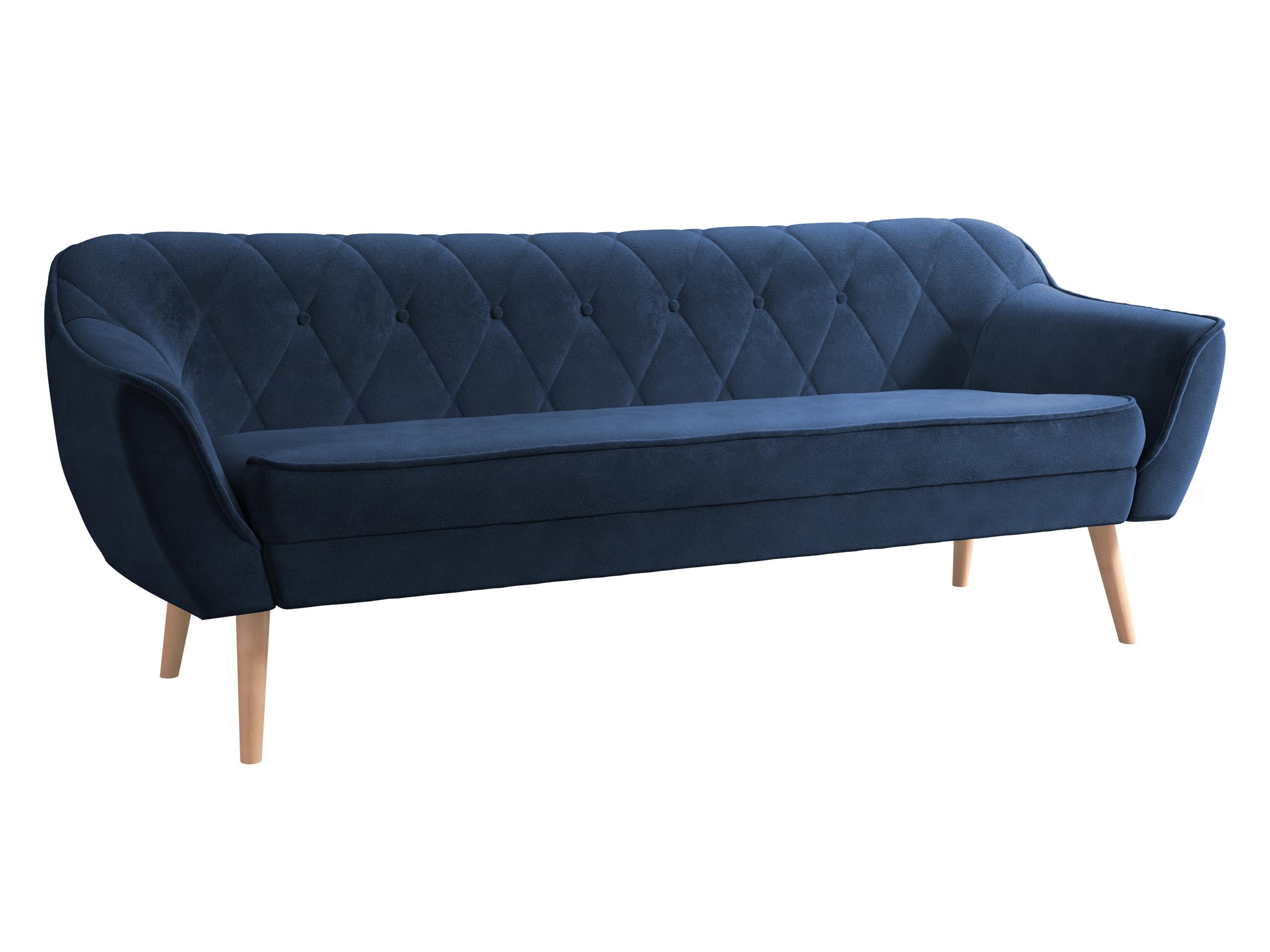 SOFA Skand 3 - Dunkelblau/Naturfarben, Holz/Textil (180/75/74cm) - MIRJAN24