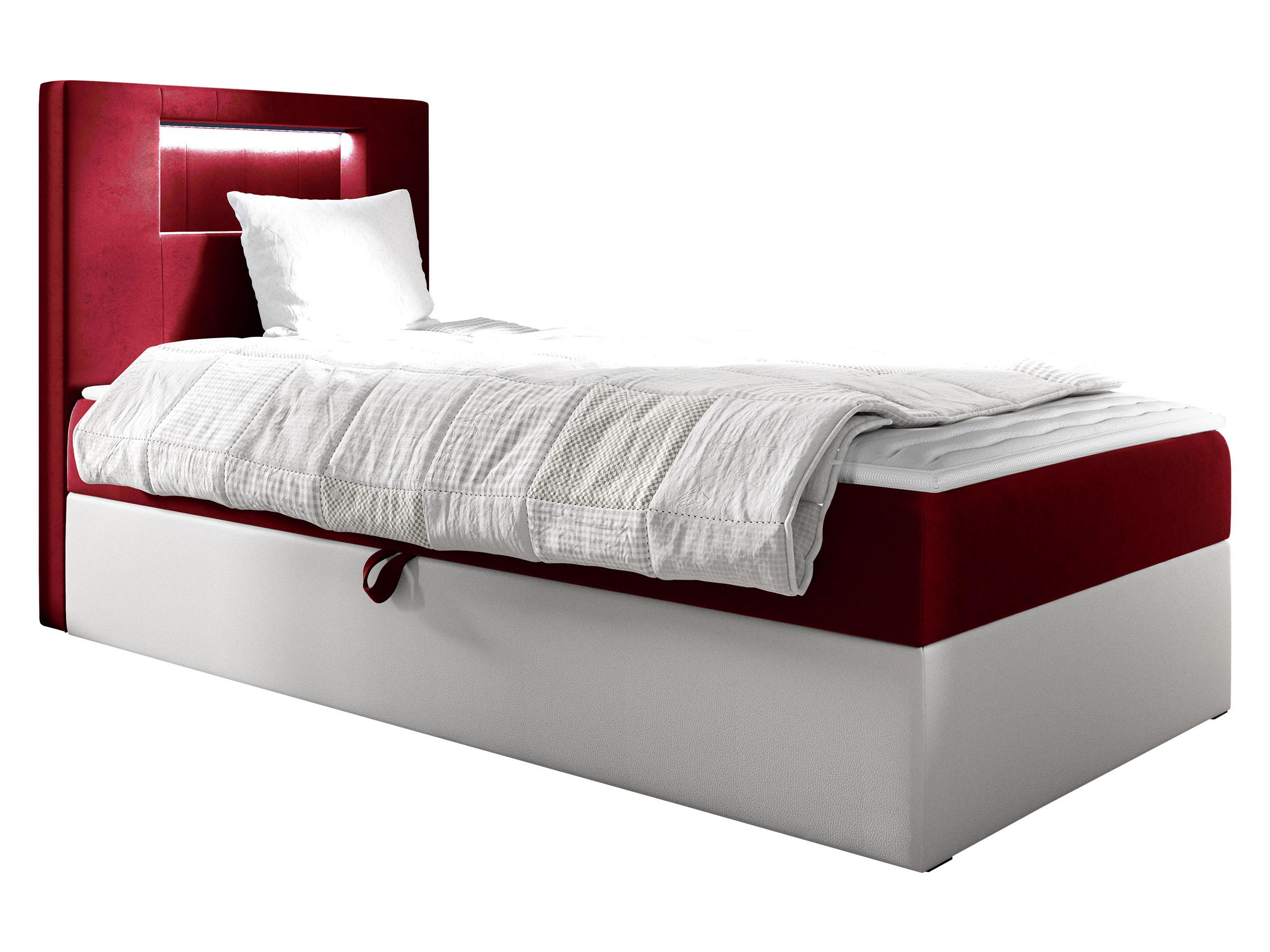 BOXBETT Gold Junior 1, Seite zum Öffnen des Bettkastens: Links - H3 - Rot/Weiß, Holz (90/200cm) - MIRJAN24