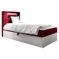 BOXBETT Gold Junior 1, Seite zum Öffnen des Bettkastens: Links - H3 - Rot/Weiß, Holz (100/200cm) - MIRJAN24