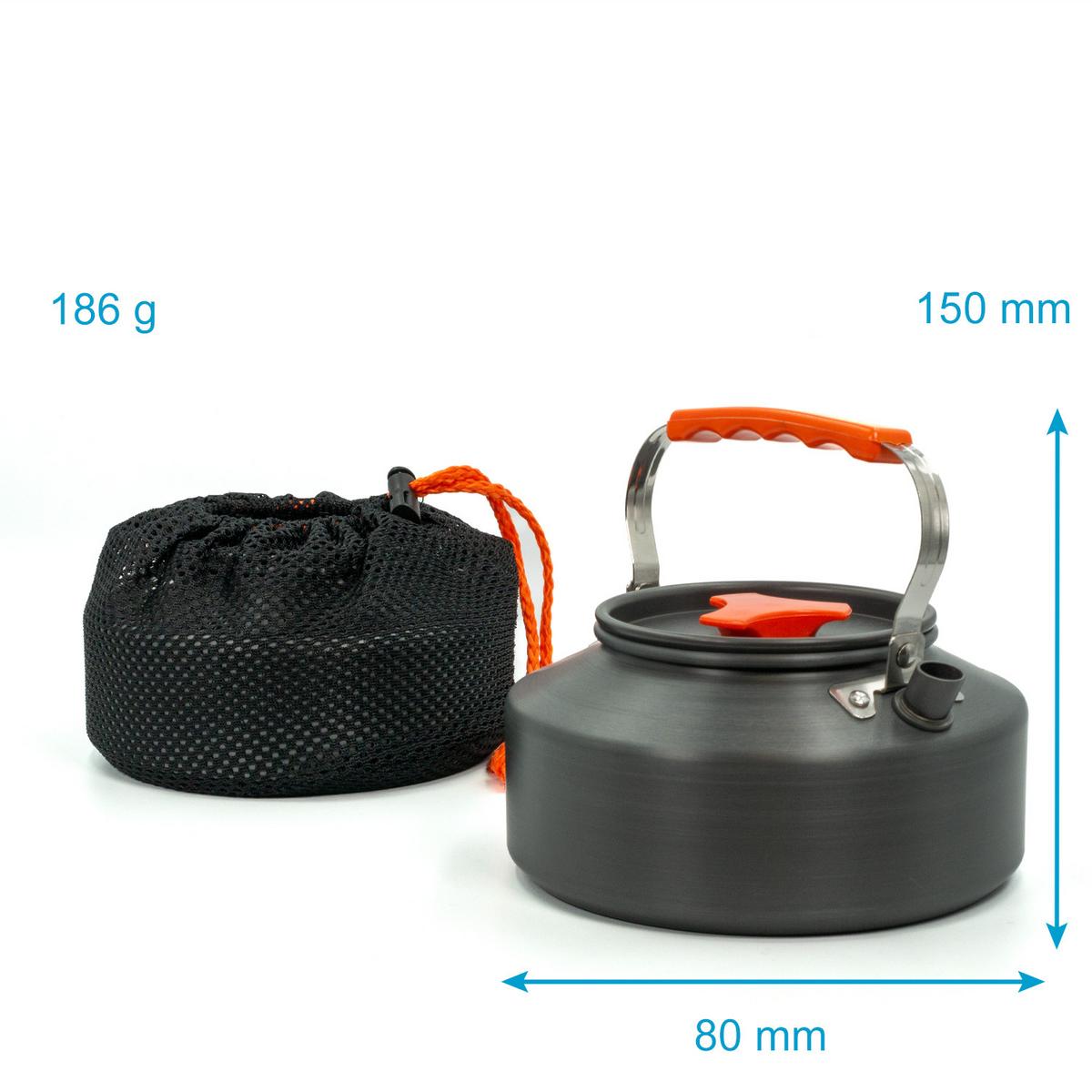 WASSERKOCHER Camping Kochkessel 1.1 L - Orange, Metall (17.5cm) - Intirilife