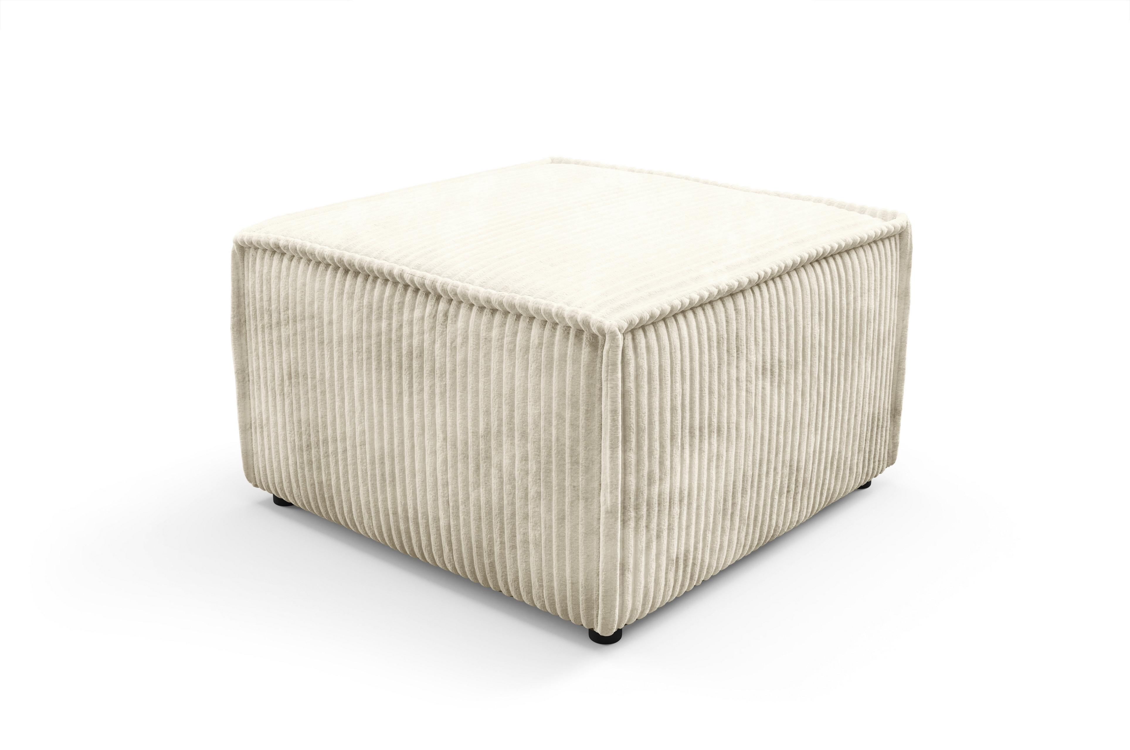 POLSTERHOCKER TESSO Modern Sitzhocker, Fußhocker Creme - Creme, Holzwerkstoff/Kunststoff (76/41/76cm) - MASSENO