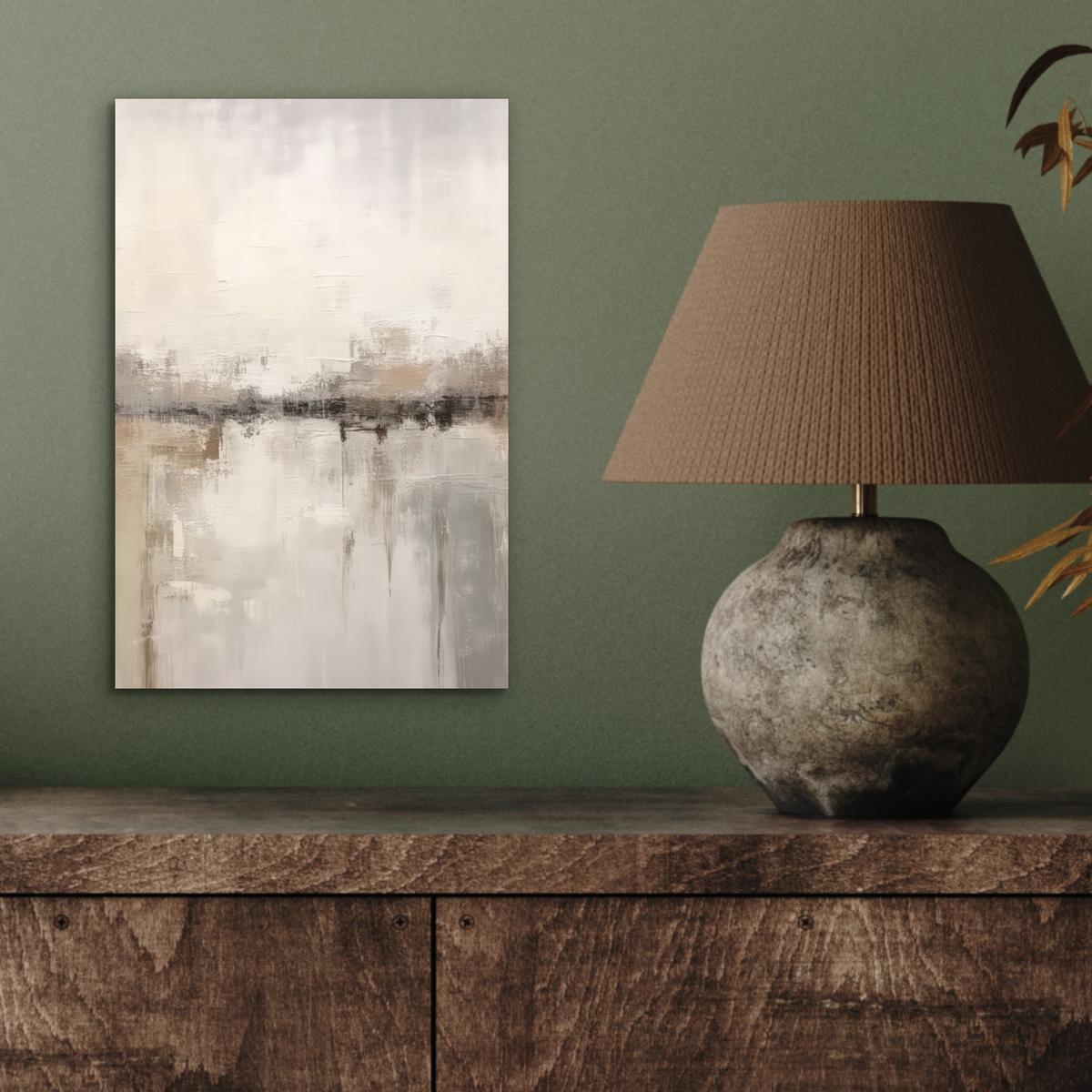 METALLBILD Moderne Kunst - Abstrakt - Beige 20x30 cm - Beige, Metall (20/30cm) - MuchoWow