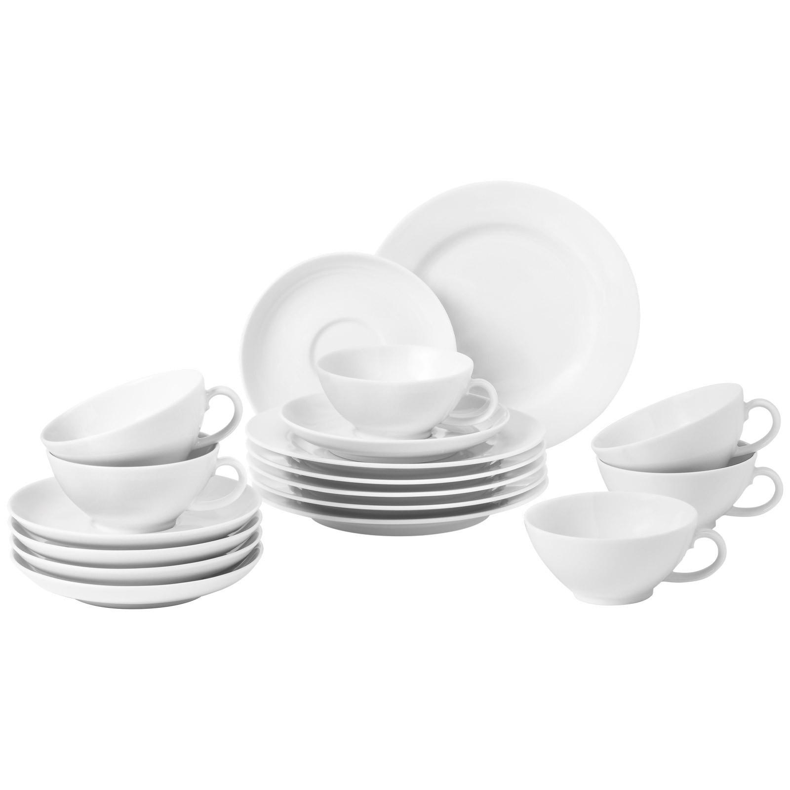 TEESERVICE Rondo Liane weiß 18-tlg. - Weiß, Keramik (20.6/28.4/20.6cm) - Seltmann Weiden