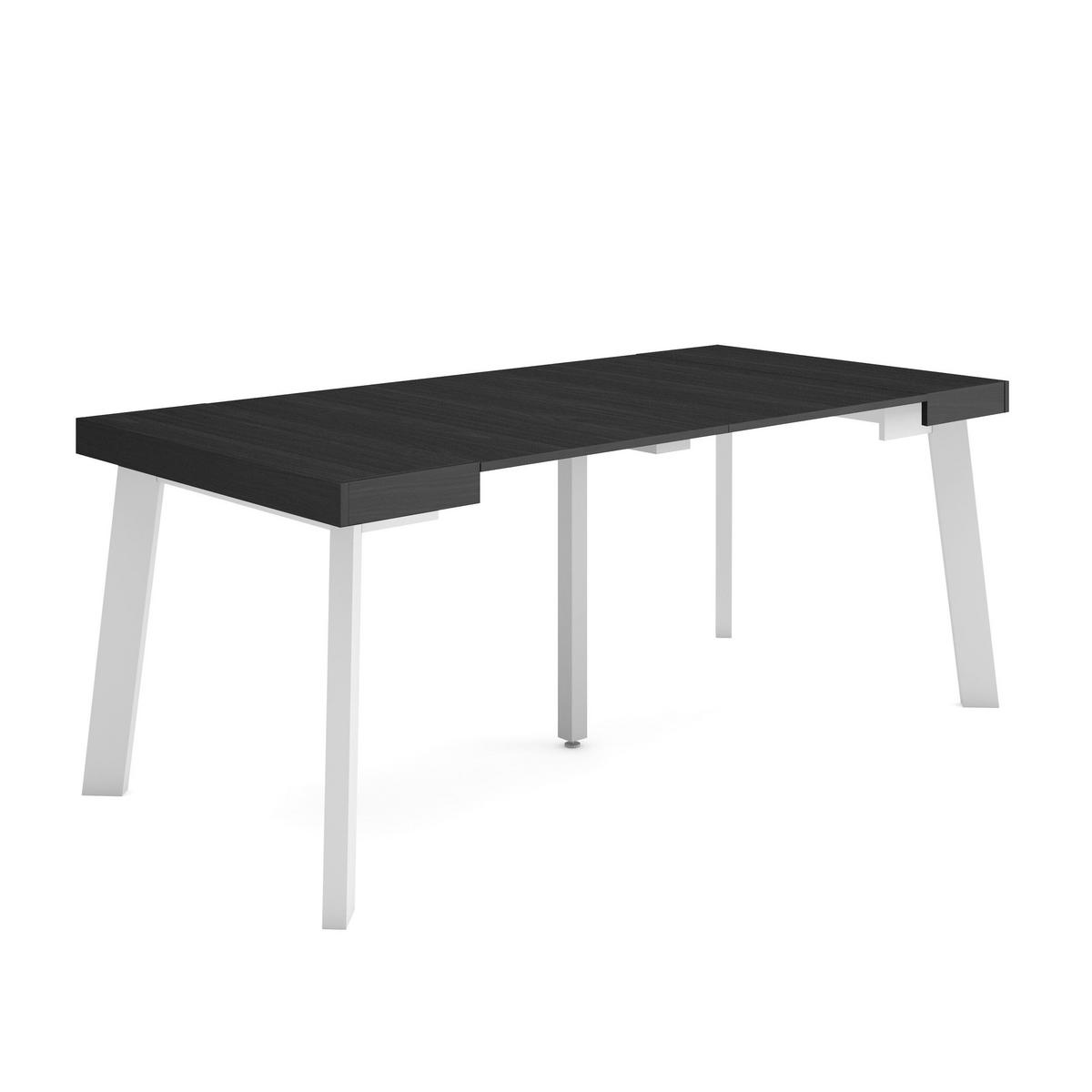 ESSTISCH ausziehbar 58 bis 180cm, für 8 Gäste, schwarz, 58/90/73cm - Schwarz, Holzwerkstoff (90/180/73cm) - Skraut Home