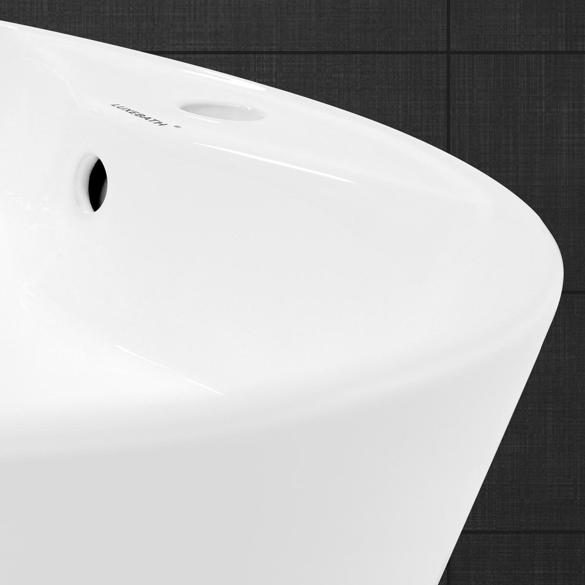 WASCHBECKEN Ø 455 x 185 mm rund aus Keramik in Weiß - Weiß, Keramik (45.5/18.5/45.5cm) - ECD-Germany