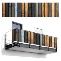 BALKON-SICHTSCHUTZ Holz - Dielen - Gemischt Deko XXL 500x120 cm - Teakfarben, Kunststoff (500/120cm) - MuchoWow