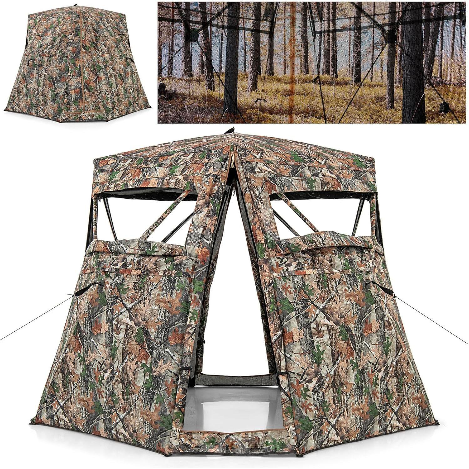 JAGDZELT Camouflage - Multicolor, Textil (211/175/211cm) - COSTWAY