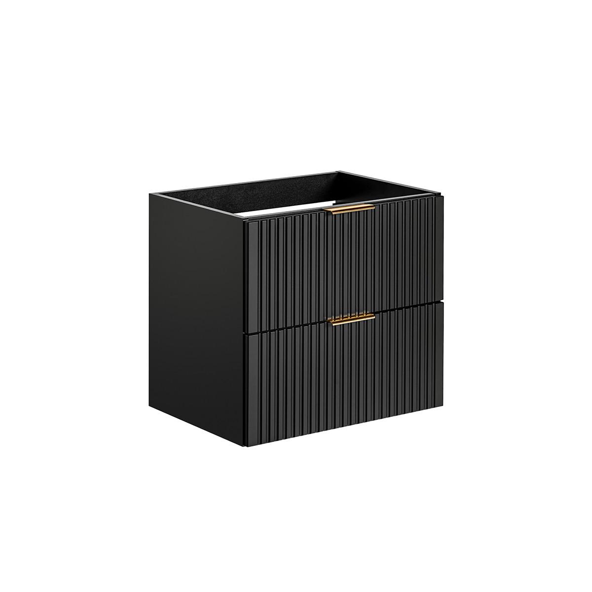 WASCHTISCHUNTERSCHRANK 60.2cm Adriel Mattschwarz - Schwarz, Holzwerkstoff (60.2/57/46cm) - Petits-meubles