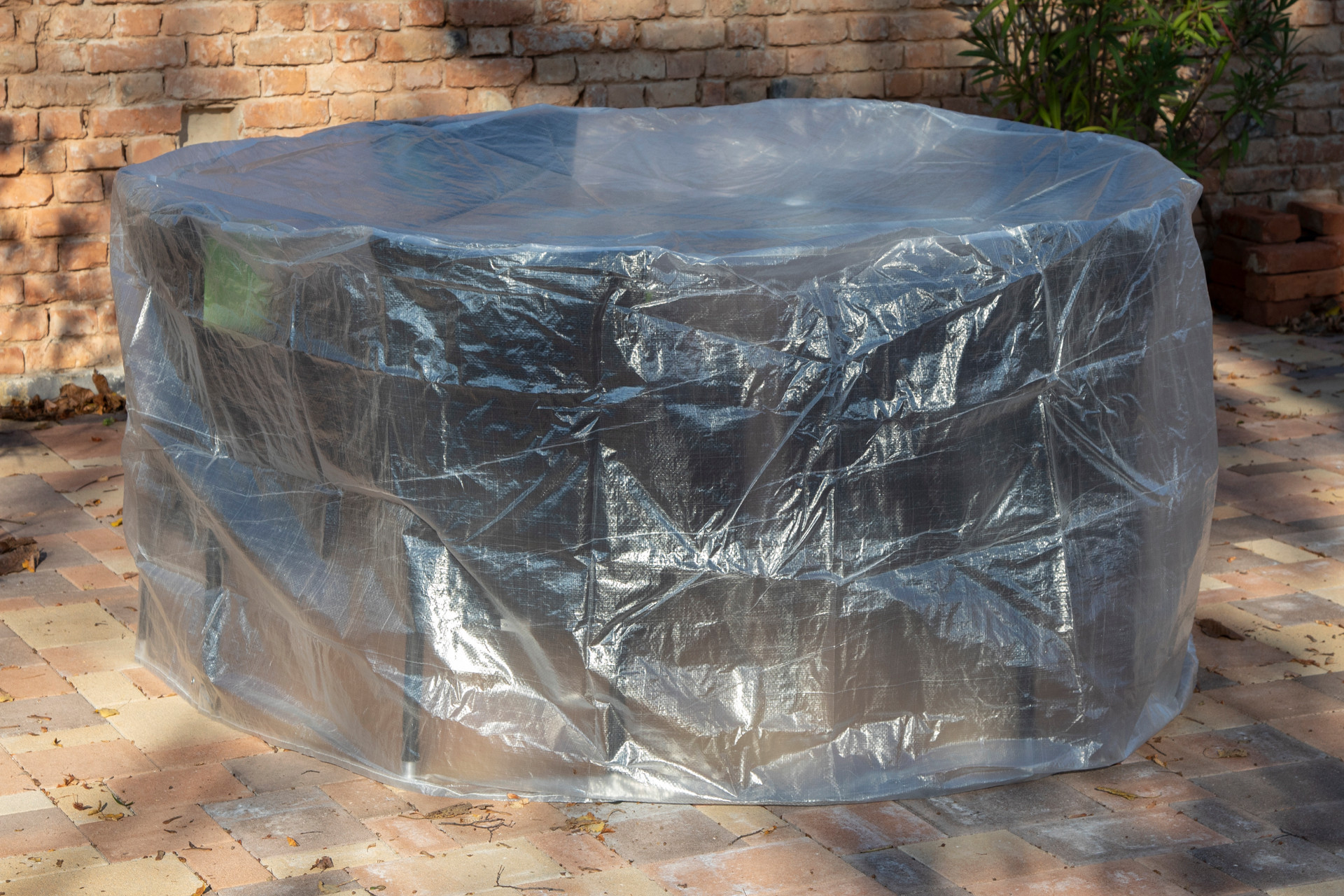 Schutzhülle Transparent Textil imprägniert Oberfläche Kunststoff Struktur witterungsbeständig UV-beständig wasserdicht winterfest