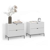 NACHTTISCHE Aterno Weiß 2er Set - Weiß, Holzwerkstoff (66/60/36cm) - Livinity®