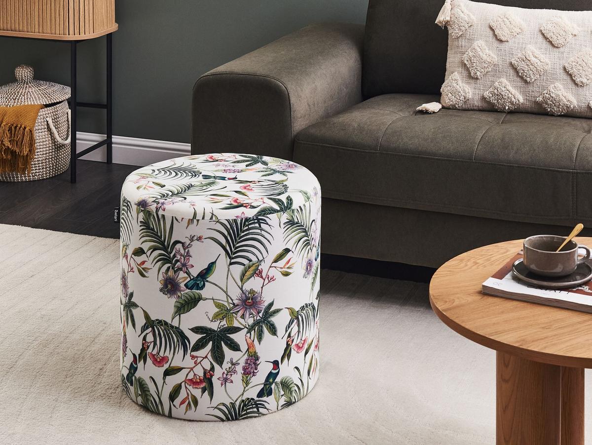POUF Samtstoff Bunt Lovett - Multicolor, Textil (47/48/47cm) - Beliani