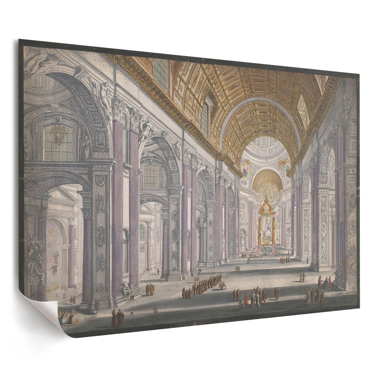 POSTER - 42x29 cm (A3) - Giovanni Battista Piranesi - Innenteil der Basilika - Grau, Textil (42/29.7/0.1cm) - TULUP