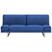 2-SITZER-SCHLAFSOFA Samtstoff Marineblau York - Hellblau, Textil (190/81/87cm) - Beliani