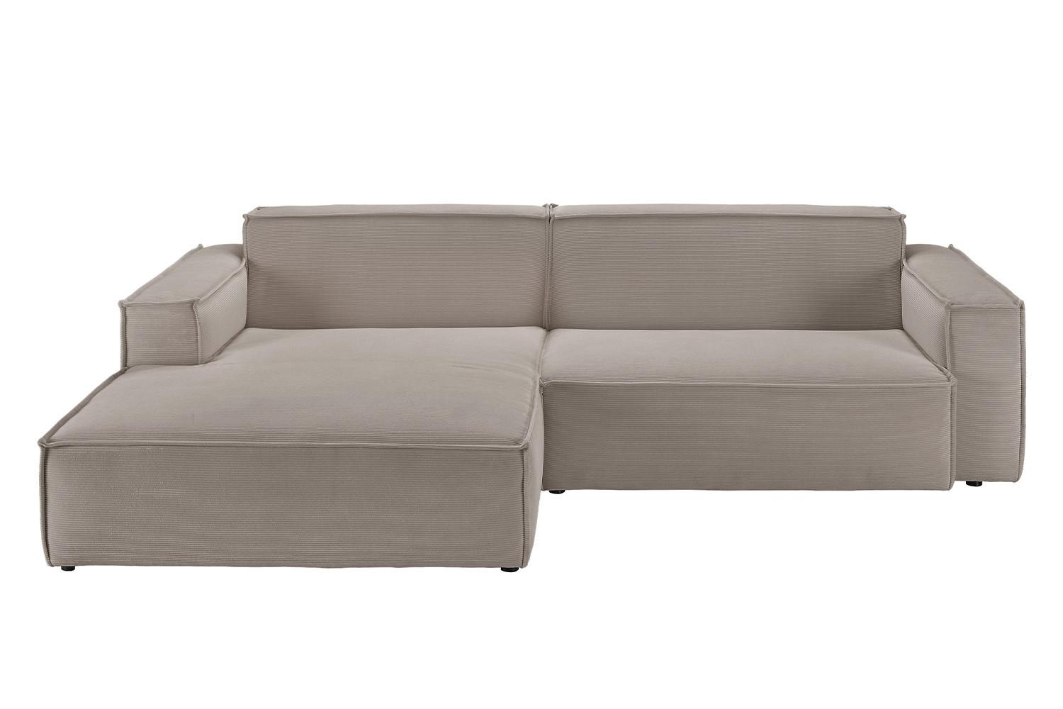 ECKSOFA SAMU Grau Cord - Schwarz/Grau, Textil (276/168cm) - KAWOLA