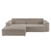 ECKSOFA SAMU Grau Cord - Schwarz/Grau, Textil (276/168cm) - KAWOLA