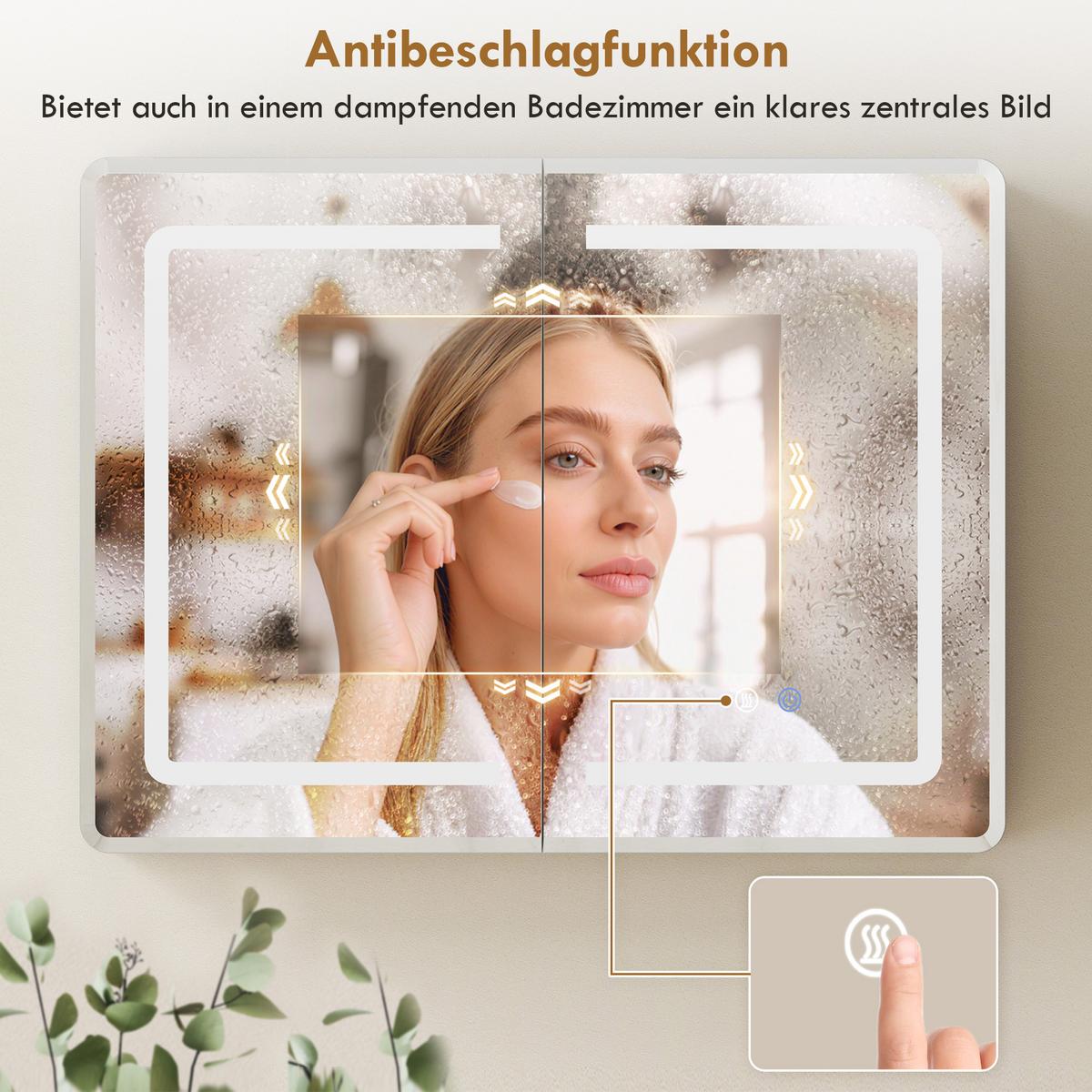 SPIEGELGLAS mit Sicherheitsglas aus Aluminium Silber - Silberfarben, Glas (13.5/60/80cm) - HOMCOM