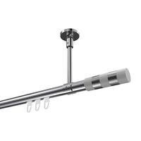 GARDINENSTANGE INNENLAUF Sonette Mavell 100 cm, 1-läufig, 20 mm Ø Chrom - Chromfarben/Weiß, Metall (100cm) - INTERDECO