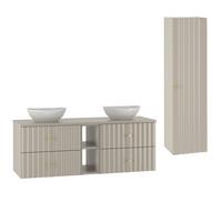 BADMÖBEL 140.6cm Izae 2er-Set Kaschmir - Beige, Holzwerkstoff (140.6/52.2/46.5cm) - Petits-meubles