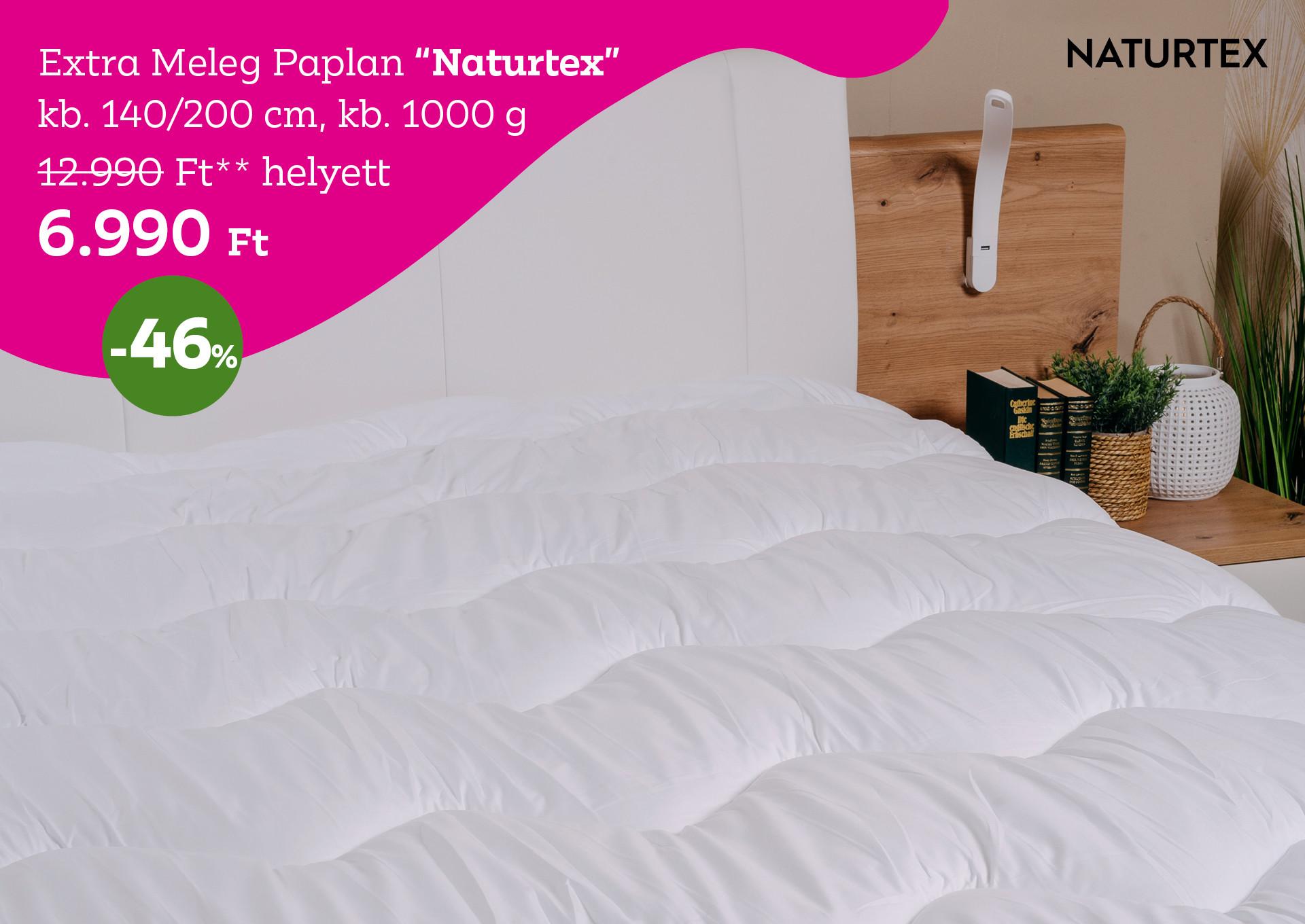 Extra Meleg Paplan NATURTEX 12990 Forint helyett 6990 Forint, kedvezmény mértéke 46%