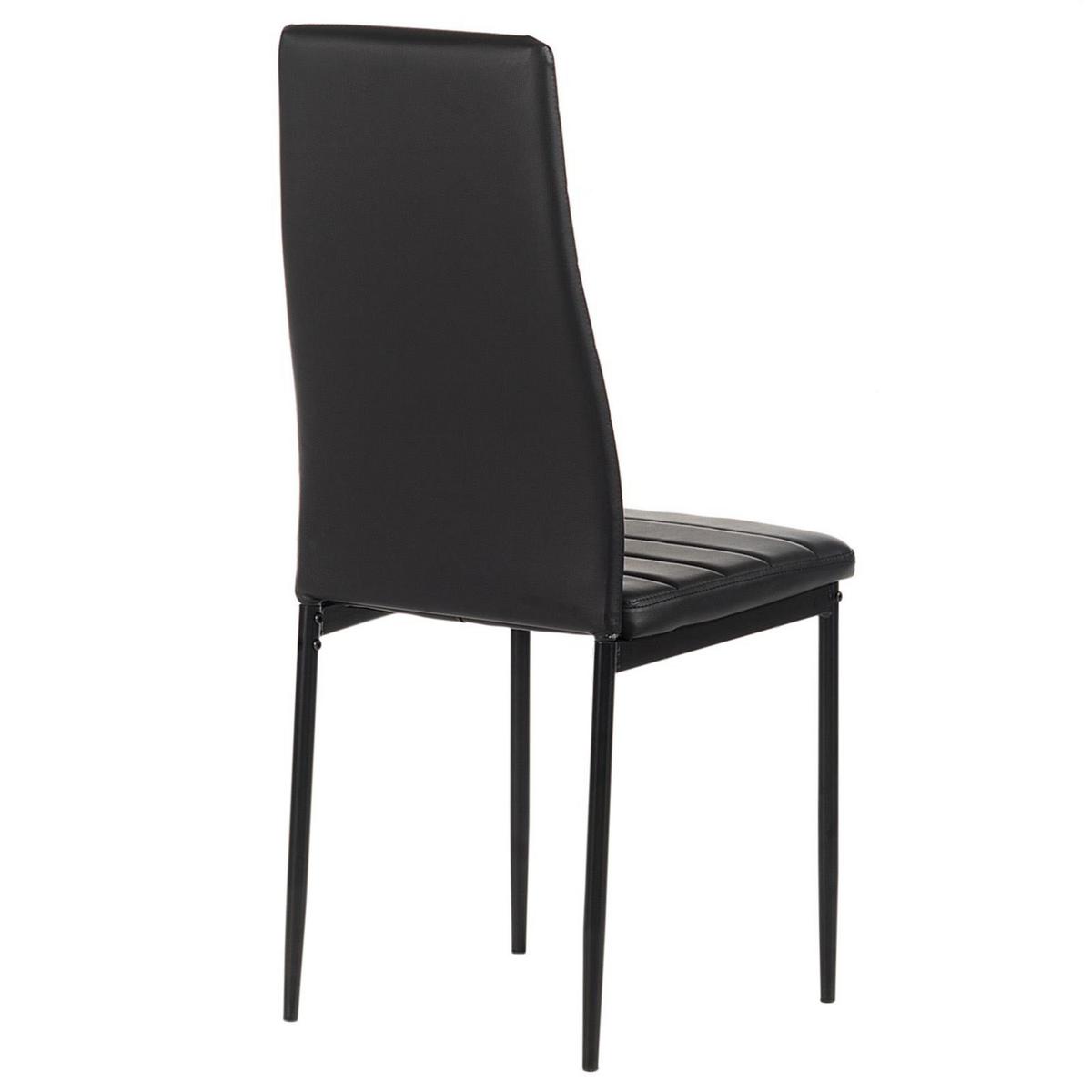 ESSZIMMERSTUHL NATHALIE 4er-Set schwarz/schwarz - Schwarz, Textil/Metall (43/100/50cm) - IDIMEX