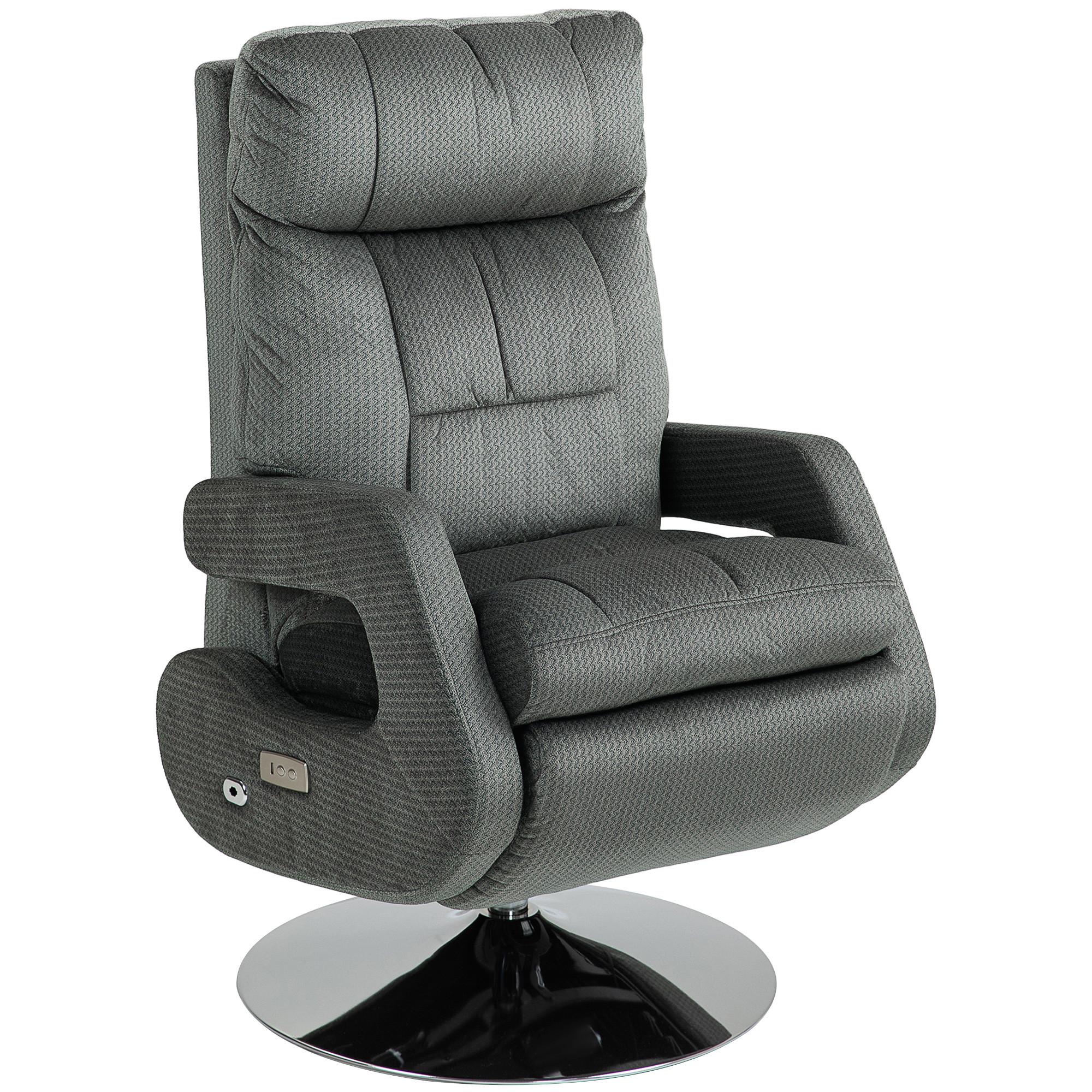 RELAXSESSEL elektrisch mit Liegefunktion, Dunkelgrau - Dunkelgrau, Textil (69/124/84cm) - HOMCOM
