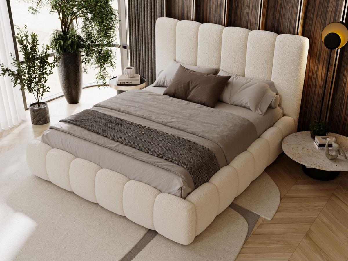 POLSTERBETT Imperial 120x200 Bouclé-Stoff Creme - Creme, Textil (120/200cm) - Graingold