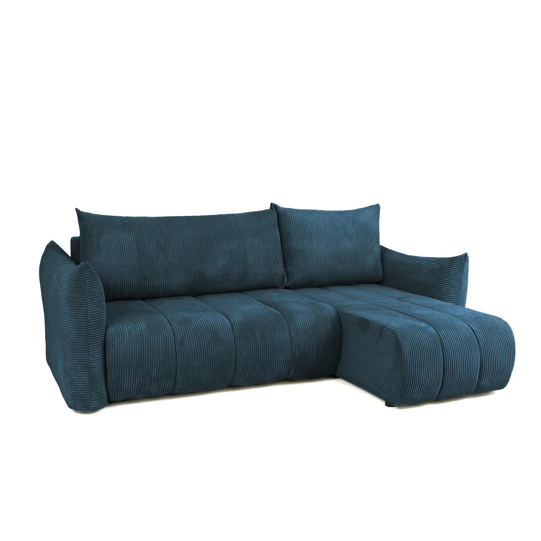 ECKSOFA Ontario Xs Mit Schlaffunktion - Dunkelblau, Holzwerkstoff/Textil (226/154cm) - Fun Möbel